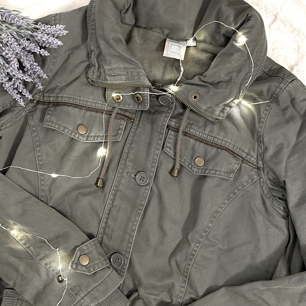 Rip Curl Parka Jacket w Leather Details
